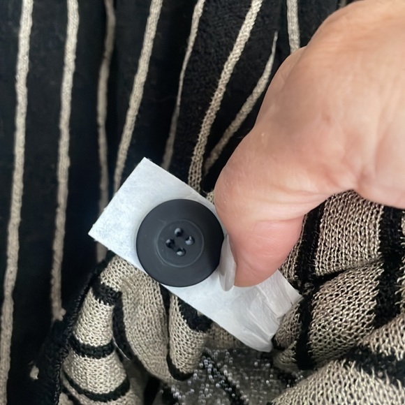 NWT Roni Bis Black & Tan Stripe Knit Sweater Jacket S-M - Picture 5 of 8